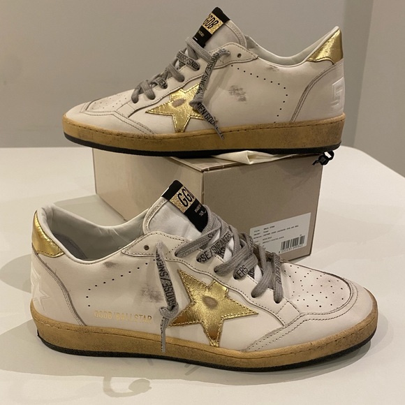 Golden Goose Ball Star Sneaker Milk White Leather/Gold sz 39 New in Box - Picture 8 of 14